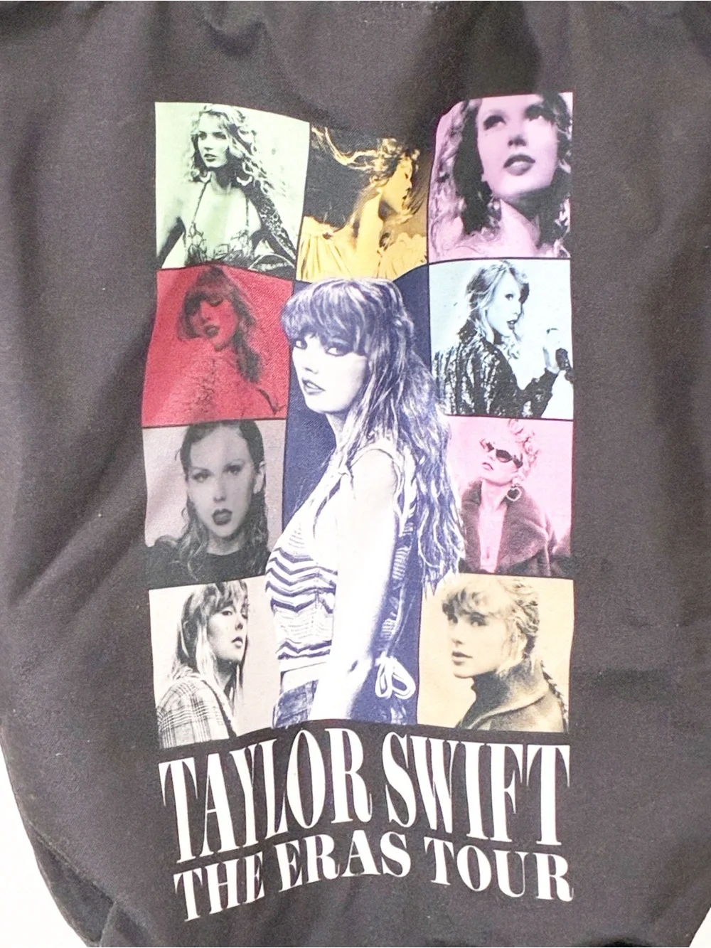 Taylor Swift Bag Eras Tour Black Book Tote Double Sided Graphics